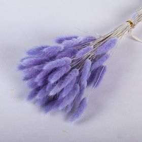 Natural Pampas Grass and Bunny Tail Dried Floral Bouquet (Color: purple  rabbit tail, size: 30pcs)