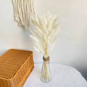 Natural Pampas Grass and Bunny Tail Dried Floral Bouquet (Color: white rabbit tail, size: 30pcs)