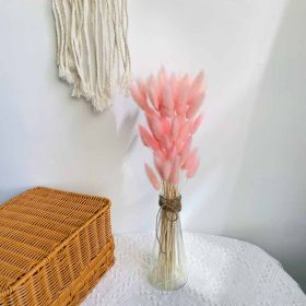 Natural Pampas Grass and Bunny Tail Dried Floral Bouquet (Color: pink rabbit tail, size: 30pcs)