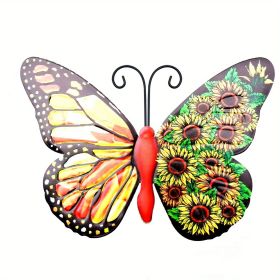 Handcrafted 3D Metal Butterfly Decorative Wall Art Sculpture Available Individually or Set of 4 (Style: Orange)