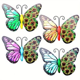 Handcrafted 3D Metal Butterfly Decorative Wall Art Sculpture Available Individually or Set of 4 (Style: 4PC/4SET)