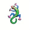 Colorful 3D Metal Gecko Decorative Wall Art Sculpture Available Individually or Set of 4