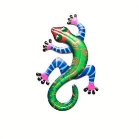 Colorful 3D Metal Gecko Decorative Wall Art Sculpture Available Individually or Set of 4 (Style: Green (1pc))