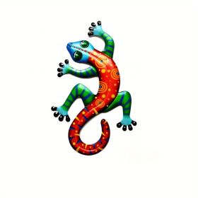Colorful 3D Metal Gecko Decorative Wall Art Sculpture Available Individually or Set of 4 (Style: Red (1pc))