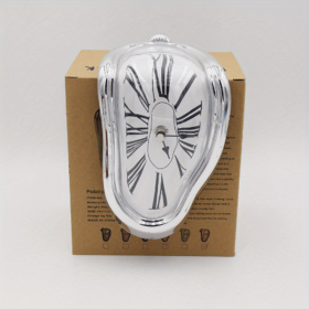 Surrealist Melted Roman Numeral Decorative Wall Clock (Color: Silvery)
