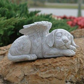Resin Angel Pet Memorial Garden Statue for Dogs and Cats (Color: Angel Dog)
