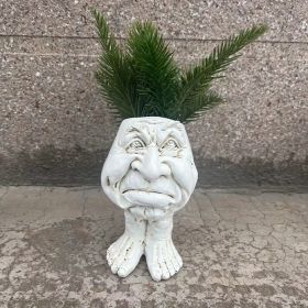 Decorative Resin Garden Statue Planter Vase (Color: Angry Margaret)
