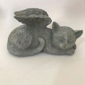 Resin Angel Pet Memorial Garden Statue for Dogs and Cats (Color: Gray Angel M)