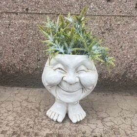 Decorative Resin Garden Statue Planter Vase (Color: Muggle Grandma)