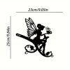 Angel on Branch Metal Silhouette Garden Stake