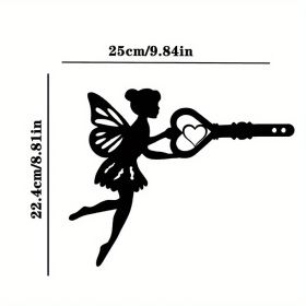 Angel on Branch Metal Silhouette Garden Stake (Model: A32)