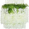 Artificial Hanging Wisteria Flower Garlands Set of 12