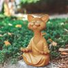 Whimsical Meditating Buddha Cat Decorative Figurine