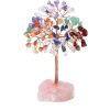 Natural Crystal Gemstone Tree Decorative Sculpture with Fluorite Base