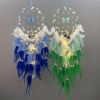 Gradient Crystal Butterfly Tree of Life Dream Catcher with Feathers and Wind Chime