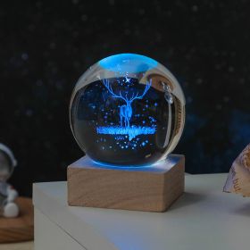 Milky Way and Moon Crystal-Look Globe Night Light (Items: 8cm Accompanied By A Deer)