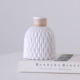 Modern Decorative Flower Vase for Dried Floral Arrangements (Color: White)
