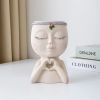 7.3 Inch Sculptural Woman's Face Decorative Planter Vase