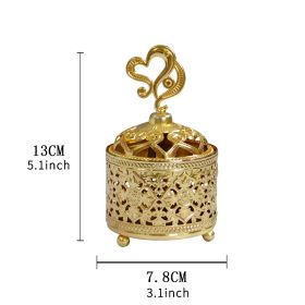 Decorative Metal Tabletop Incense Burner and Holder (Color: Full Metal Cylindrical Incense Burner)