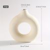 Modern White Ceramic Donut Shaped Decorative Vase