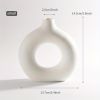 Modern White Ceramic Donut Shaped Decorative Vase