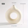Modern White Ceramic Donut Shaped Decorative Vase