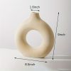 Modern White Ceramic Donut Shaped Decorative Vase