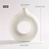 Modern White Ceramic Donut Shaped Decorative Vase