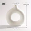 Modern White Ceramic Donut Shaped Decorative Vase