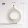 Modern White Ceramic Donut Shaped Decorative Vase