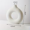 Modern White Ceramic Donut Shaped Decorative Vase