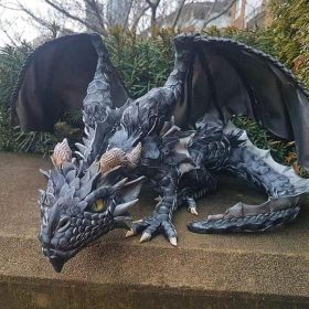 Large Squatting Gothic Dragon Garden Statue (Ships From: China)