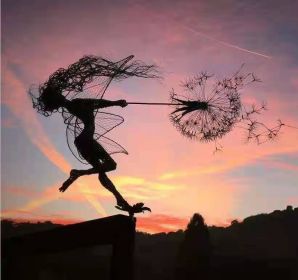 Dancing Dandelion Fairy Garden Sculpture (Color: E)