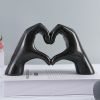 Abstract Heart Hands Resin Sculpture