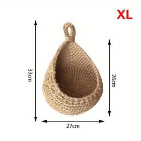 Bohemian Teardrop Woven Hanging Wall Storage Basket (Model: XL)