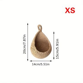Bohemian Teardrop Woven Hanging Wall Storage Basket (Model: XS)