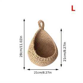 Bohemian Teardrop Woven Hanging Wall Storage Basket (Model: L)