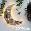 Moon, Butterfly and Cat Wood Wall Display Shelf