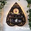 Moon, Butterfly and Cat Wood Wall Display Shelf
