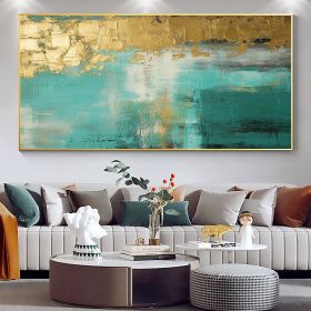 Gold Textured Abstract Canvas Wall Art (Style: 01, size: 90x120cm)