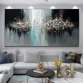 White Textured Minimalist Canvas Wall Art (Style: 01, size: 75x150cm)