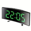 Modern Curved Mirror LED Digital Alarm Clock with Temperature Display