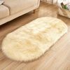 Ultra Soft Plush Faux Sheepskin Oval Area Rug