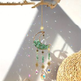 Crystal Moon Rainbow Prism Decorative Sun Catcher (size: Green)