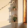 Boho Triangle Wall Shelf with Plant Hanger and Candle Holder