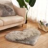 Plush Heart Shaped Solid Color PV Velvet Shag Area Rug