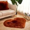 Plush Heart Shaped Solid Color PV Velvet Shag Area Rug