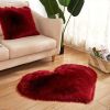 Plush Heart Shaped Solid Color PV Velvet Shag Area Rug