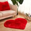 Plush Heart Shaped Solid Color PV Velvet Shag Area Rug