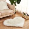 Plush Heart Shaped Solid Color PV Velvet Shag Area Rug